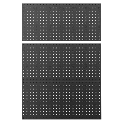WALMANN 3 PCS 12x24 in Pegboard Panels for Wall, 36x24 in Tools Pegboard - color: Black 12"*24", size: 24"*36"