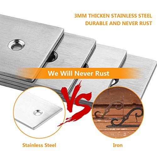 4Pcs 11" Straight Brace Metal Strap Bracket with Holes, Stainless Steel Flat Bar Mending Plate Bracket Heavy Duty Flat Corner Brace for Wood, Flat Straight Braces Fixing Joining Shelf Support Corner