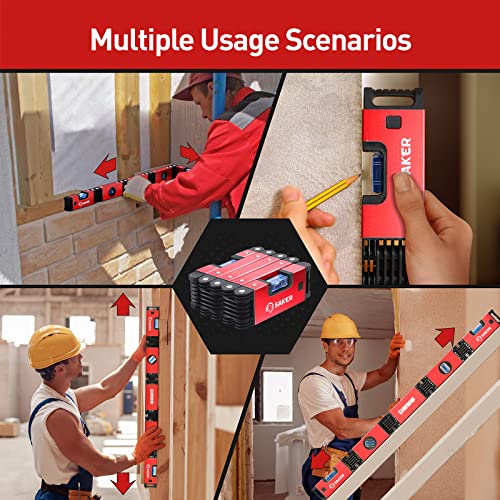 Saker Multi-function Foldable Level, 28-Inch Level Tool,Gift for Father Him Her,Multi-Angle Measurement Woodworking Tool,Precise Leveling In Any Position,Folding Level Tool To Save Your Time - style: 28 Inch Foldable Level