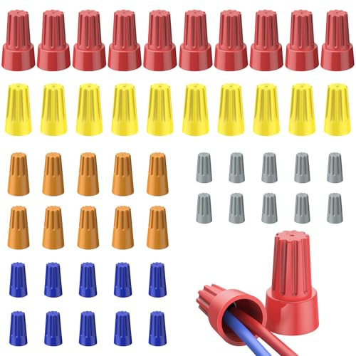 Vibit 50 Pcs Wire Nuts Wire Caps Electrical Connectors Spring 10-22 AWG - size: 50 Pcs