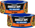 Gorilla All Weather Duct Tape, Black, 1.88" x 25 yd | UV Resistant | Waterproof | For Outdoor Repairs | 2-Pack, Pack of 6 - size: 12 - Pack