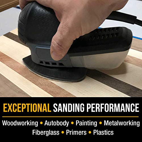Dura-Gold Premium Mouse Detail Sander Sandpaper Sanding Sheets - 80 Grit (Box of 24) - 12 Hole Pattern Hook & Loop Triangle Shaped Mouse Discs - Fits Black and Decker, Woodworking Wood Crafting, Auto - size: 80-Grit