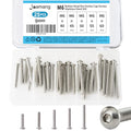 M6 x 40mm 45mm 50mm 55mm 60mm Button Head Socket Cap Screws Bolts, Stainless Steel 304, Metric Allen Hex Drive, Bright Finish, Fully Threaded, Assortment Kit 25PCS - size: Button M6x40-60 mm