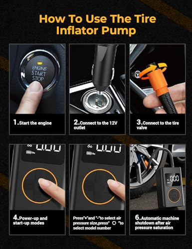 AUTOWN Flat Tire Repair Kit with Air Compressor, Professional Tire Plug Kit
