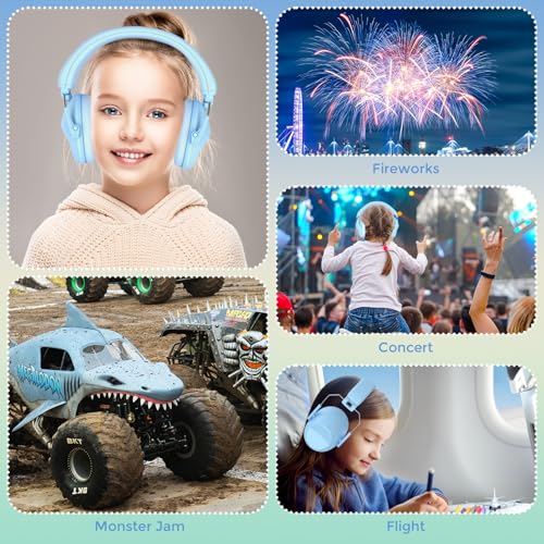 ProCase Kids Noise Cancelling Headphones Ear Hearing Protection, Skyblue - color: Skyblue