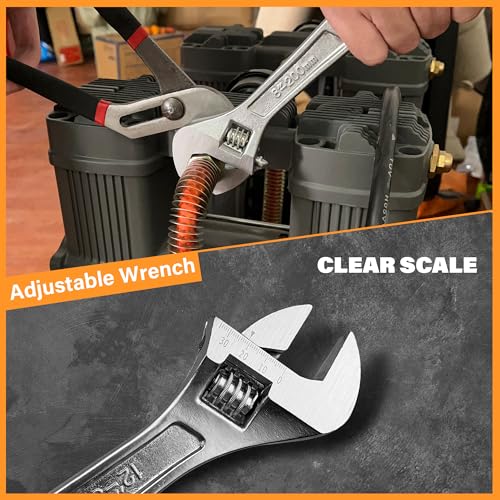 4-Piece Wrench Pliers Set,8 & 12 Inch Adjustable Wrench Set with 8 & 10 Inch Groove Joint Pliers for Home Repair - style: 4 Pack 8" & 10"&12"