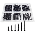 170PCS Wood Screws Assortment Kit, Drywall Screws, Black Wood Screws, Assorted Wood Screws, Flat Head Screws, Screw Assortment, Self-Tapping Screws for Wood, 6 Sizes - size: #6 #8 170PCS