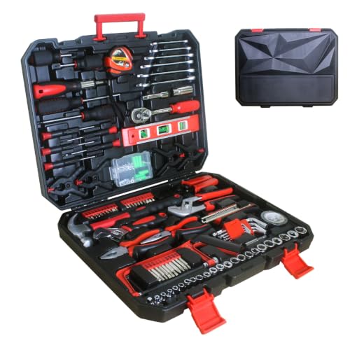 238PCS Tool Set, Complete Home Maintenance Tool Kit, General Mechanic Hand Tool Set with Portable Tool Box, Basic Household Repair Tool Set for Home Garage DIY Projects & Daily Maintenance - color: 238pcs - Black
