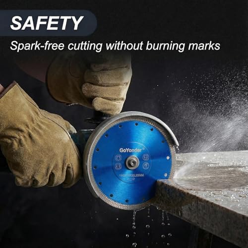 GoYonder Tile Blade 7 Inch, Super Thin Diamond Saw Blade for Cutting Porcelain Tiles, Granite Marble Ceramics (7"-Blue) - size: 7"