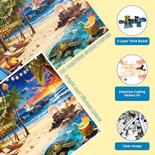 Beach House Puzzles for Adults 1000 Pieces - color: Cozy Beach