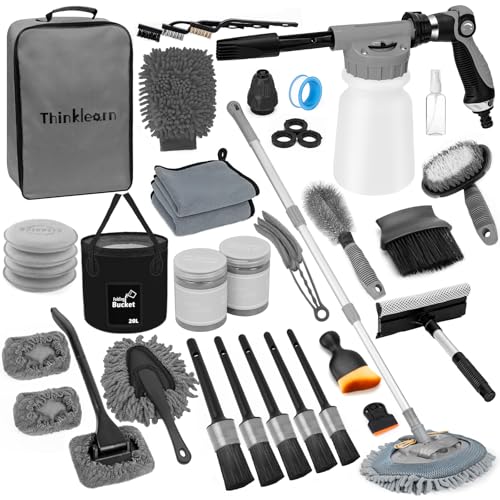 ThinkLearn Car Detailing Kit with Foam Gun, Car Wash Mop for Deep Cleaning