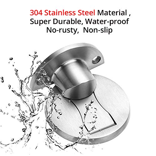 2 Pack 304 Stainless Steel Door Stoppers, Magnetic Door Stop, 3M Double-Sided Adhesive Tape, No Drilling, Door Stop Wall Protector, Office Door Catch, Stop Door