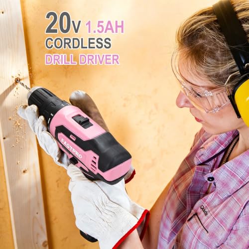 FASTPRO 232-Piece Pink Drill Set for Women, Pink Tool Set with Bag - color: Pink
