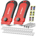 DIYSELF 2 Pack Razor Blade Scrapers with 30 Blades, Paint Scraper Tool - color: Red, size: 2 Pack