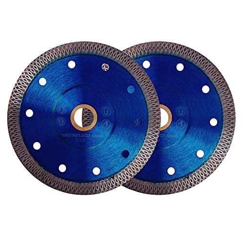 GoYonder 2 Pack 5 Inch Super Thin Diamond Saw Blade for Cutting Porcelain Tiles,Granite Marble Ceramics (5") - size: 5"-Blue-2 PCS