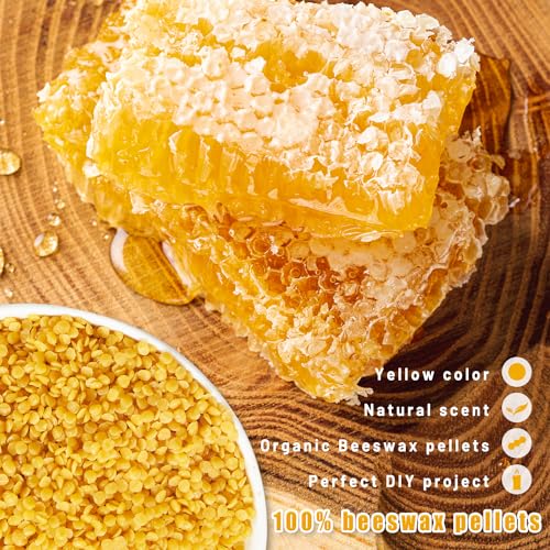 5lbs Beeswax Candle Making Kit with Electric Wax Melting Pot - size: Wax Melting Pot Set 6pcs