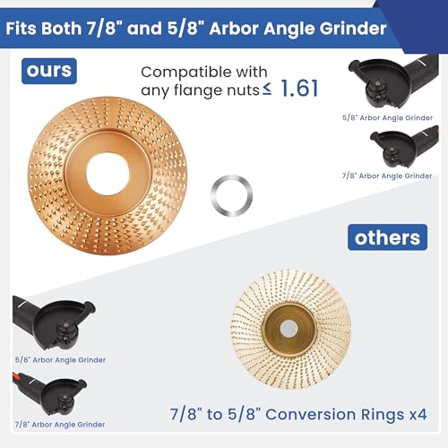 15 Pcs Wood Carving Disc Set, 4 1/2 Inch Grinding Wheels