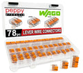 WAGO 221 Lever Nuts 78pc Compact Splicing Wire Connector Assortment with Case. Includes 221-412, 221-413, 221-415