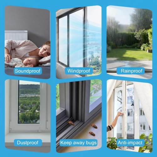 Weather Stripping, 39.4 FT Self-Adhesive Foam Door and Window Seal, Grey - size: 0.35'' Wide X 0.35'' Thick