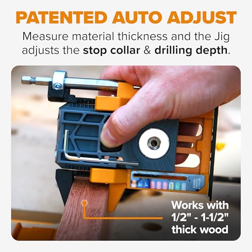 BORA Automatic Pocket Hole Jig Kit with 3in Face Clamp 50pc Screws - size: Mini Jig w/ Clamp