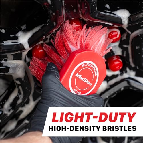 Maxshine Universal Cleaning Brushes (3-Piece Set) – Heavy-Duty, Medium-Duty, Soft Bristles – Removes Dirt & Stains – Wheels, Tires, & Exterior Surfaces – Carpets, Upholstery & Interior Surfaces - color: Set