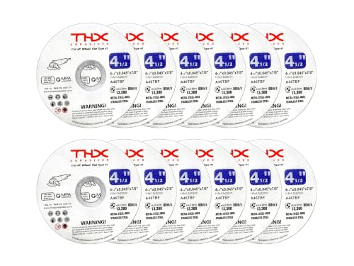 THX 4 1/2 Inch Cut Off Wheel,Long-Lasting Thin Cutting Wheel,12 Pack - size: 4-1/2" x 0.045" x 7/8"