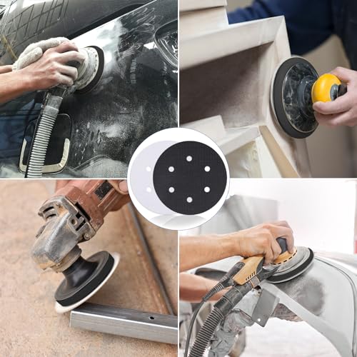 5 Pack 6 Inch 6 Hole Hook and Loop Interface Pad for Orbital Sander - size: 6 inch 6 Hole - 5 Pack