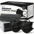 50Pcs Surgical Masks,Black Disposable Face Masks,3-Ply Breathable Mask For Adults,Great For Outdoors, Home, Office, School - color: Black