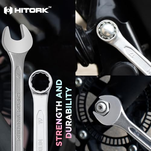 HITORK 25 Piece Metric Combination Wrench Set, 6-32 mm, 12-Point CRV Steel
