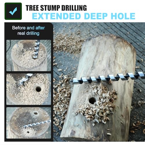 1-1/2" X 6.1" Auger Bit for Wood, 38x155mm Hex Long Auger Drill Bit - size: 1-1/2" (38mm)diameter, style: 6.1 inch / 155mm Length