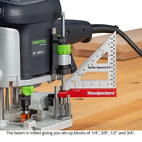Woodpeckers Delve Square, 10-in-1 Woodworking Layout Tool, 6 Inch, Stainless Steel, Feature Packed Carpenter Square - color: Stainless Steel, style: 6 Inch