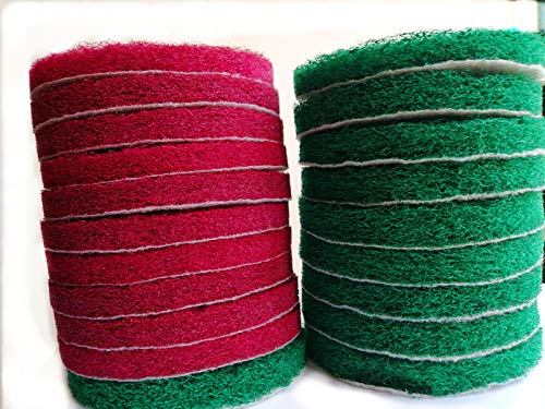 20 Pieces Scrub Pads Drill Power Brush Tile Scrubber Scouring Pads Cleaning Kit Including 2 Kinds of Abrasive Buffing Pads Replacement for Home Kitchen House Indoor Outdoor Cleaning (4 Inch) - size: 4 Inch