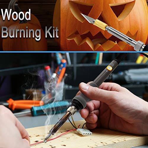 137PCS Wood burning Kit, DIY Creative Tool Set Soldering Woodburning Kit - color: Gray, size: 137Pcs