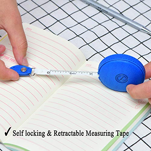 Sewing Tape Measure, Medical Body Cloth Tailor Craft Dieting Measuring Tape, 60 Inch/1.5M Dual Sided Retractable Ruler with Push Button Round(1 Pack, Blue) - color: Blue 1 pack