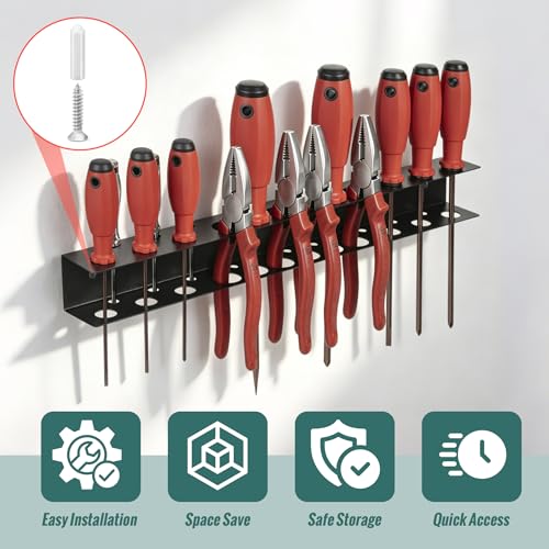 RECAPS 15.75" Screwdriver Pliers Holder Wall Mount