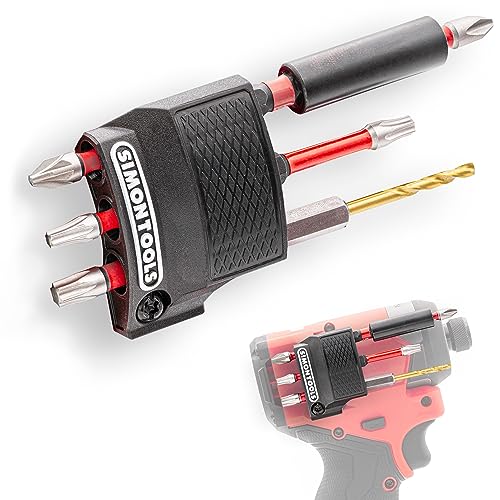 Simon Tools Magnetic Bit Holder for Milwaukee M12 Fuel Surge Impact Driver and Drill - Holds 6 Bits - color: Black Right Side, size: Fits Model No 34xx (Gen3) ONLY!