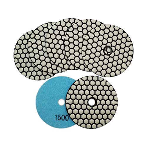 SHDIATOOL 7PCS 4-Inch Dry Diamond Polishing Pads 1500 Grit for Granite - style: Grit 1500