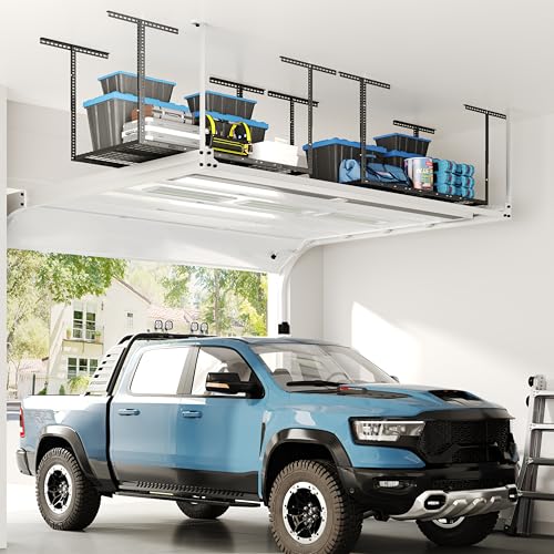 FLEXIMOUNTS 3x6 Overhead Garage Ceiling Storage Rack Adjustable, Hammertone - color: Hammertone, size: 3x6 ft