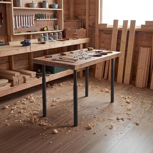 VEVOR Adjustable Table Legs, 28-43.3 in Steel Furniture Legs, 1200 lbs Max Load Heavy Duty, Quick Installation, Ideal for Home Office Desk DIY, Coffee Dinner Bar Tables, Workbenches, Set of 4, Black - size: 4.3 x 4.3 x (28-43.3) in