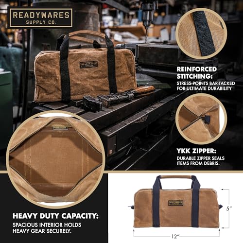 Readywares 12" Utility Bag | Waxed Canvas Small Heavy Duty Tool Bag - size: 12" Utility Bag