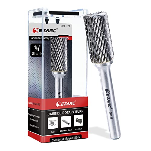 EZARC Tungsten Carbide Rotary Burr Bit, SB-5 Double Cut, 1/4-Inch Shank - style: SB-5