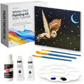 Painting4Real Acrylic Art Painting Kit with Video Tutorials - How to Paint with Acrylic Paint Set for Adults, Learn to Paint Winter Owl - 9 Peices Painting Set for Adults, Beginners, Art Lovers - color: Winter Owl