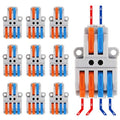 10PCS Lever Wire Connectors - 2 in 4 Out Quick Electrical Lever Nuts, Push-in Conductor Terminal Block AWG 28-12 - color: Grey,10pcs 2 in 4 out