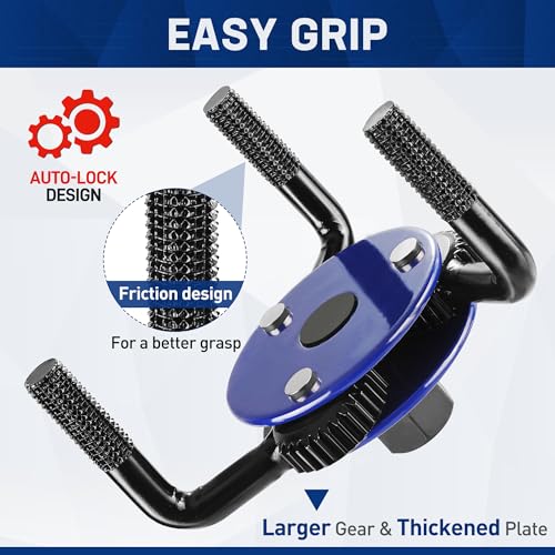 WORKPRO Universal Oil Filter Wrench Adjustable (2-3/4" to 5-1/8"), Oil Filter Removal Tool, Oil Filter Change Set, Ideal for Engine Filters, Conduit, & Fittings - color: Blue