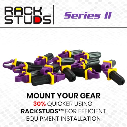 Rackstuds P100 Series II - Server Rack Screws 100-Pack | Cage Nut Replacement Purple 3.2mm/0.126" | A Faster, Easier Solution for Rack mounting Gear in 19" Racks with Square Punched Vertical Rails - color: Purple, size: 100 Pack