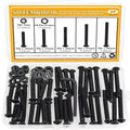 M6 Screws, Nuts & Washers Set - 65 Pieces, 30/35/40/45/50mm, Black, 10.9 Grade Alloy Steel, Fully Threaded - size: M6 Long Screws Kit, style: Button Head