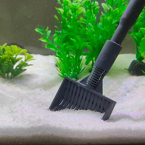 AQUANEAT 6 in 1 Fish Tank Cleaning Tools, Aquarium Cleaner Set with Adjustable Handle, Including Algae Scraper, Sponge Pad, Fish Net, and Brush - size: Large