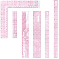 Frienda 6 Pcs Clear Plastic Sewing Rulers Set, Beveled Inch Metric Scales
