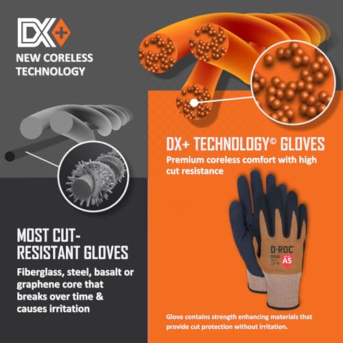 MAGID D-ROC ANSI A5 DX+ Technology VersaTek Grip Work Gloves, 1 Pair, Size 10/XL, DXPG53 - size: 10/XL, style: 1 Pair