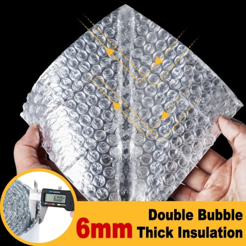 Double Bubble Reflective Foil Insulation Tape, Self-Adhesive Ac Pipe Insulation Wrap for AC Hose, HVAC Duct, Exhaust Hose, Bubble Wrap Insulation for Weatherproof Attics, Windows, Garages - 5 inch - style: 5in wide x 16.5ft long